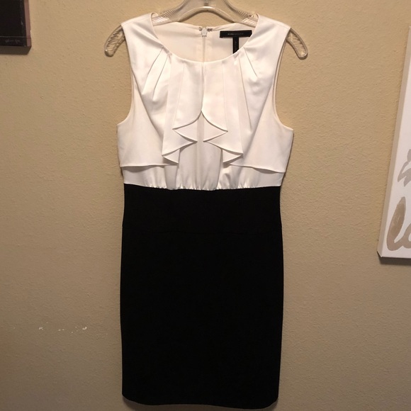 BCBG Maxazria Black & White Midi Dress - Picture 1 of 4
